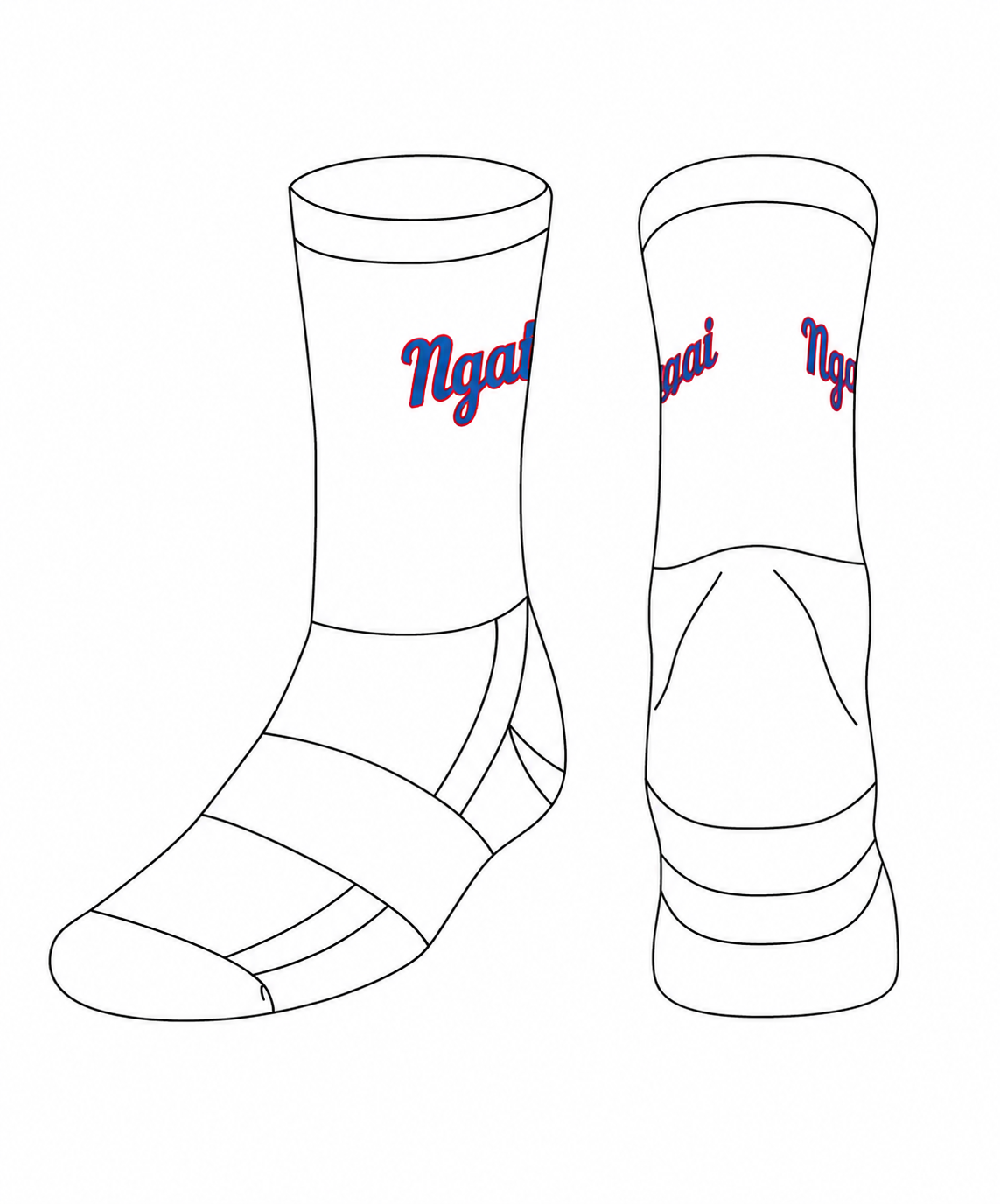 Ngatiwai Ahitereiria Crew Socks (white)