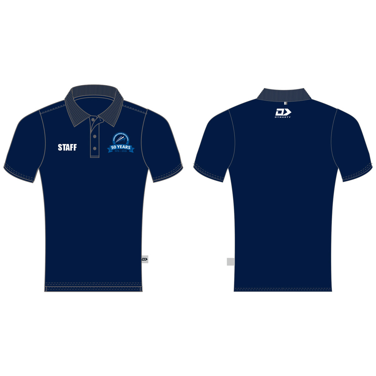 Moranbah State High School Mens Stock Navy 50 Years Staff Polo